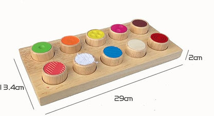 YHZAN Sensory SEN Montessori Tactile Touch & Match Sensorial Wooden Material Children's Basic Skills Development Toys for Toddlers