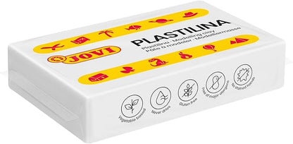 Jovi - Reusable Non-Drying Modeling Clay, 30 White Plasticine Bars, 1.75 oz Each, Perfect for Arts & Crafts Projects
