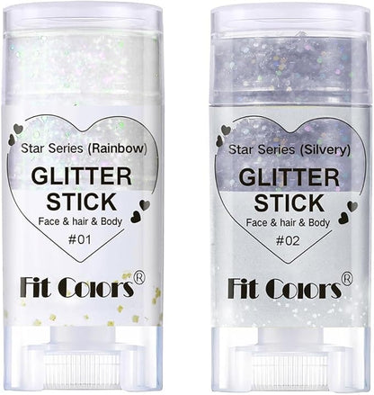 Face Body Glitter Stick,Music Festival Accessories Outfits for Women,Hair Glitter Makeup,Mermaid Chunky Glitter Face Paint,Waterproof Sparkle Face Glitter for Country Concert