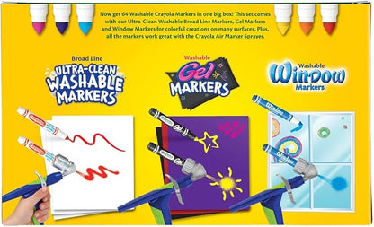 Crayola Washable Marker Set, 48 Broad Line Markers for Kids, 8 Gel Markers, 8 Window Markers, Gifts for Boys & Girls, Ages 3+