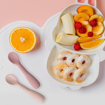 ME.FAN Silicone Baby Feeding Spoons [6 Pack] First Stage Baby Infant Spoons - Baby Utensils Soft Training Spoon Self Feeding - Chew Spoon Set for Babies and Toddlers