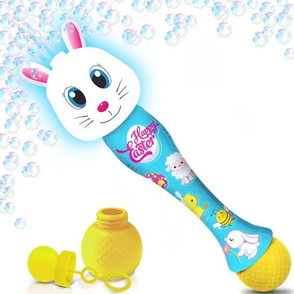 ArtCreativity Easter Bunny Bubble Wand, Easter Basket Stuffers for Toddler, 14" Light Up Automatic Bubble Maker with LED & Music, Bubbles for Kids 3+