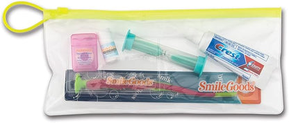 Practicon Child Deluxe Dental Care Kit, Travel Size Bundle w/Toothbrush, Crest Toothpaste, Floss, Lip Balm and Sand Timer, TSA Friendly Kids Oral Care Kit