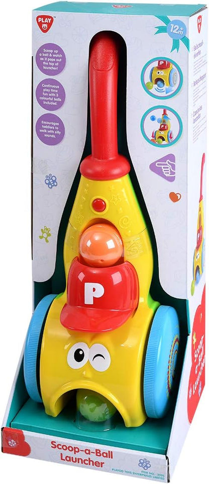 Play Baby Push Walker & Whirl Scoop A Ball Launcher Walker Toddler Music Walking Push Toy Early Education Toy for 12 Months+ Old,2995