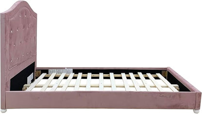 Acme Reggie Twin Bed in Pink Fabric