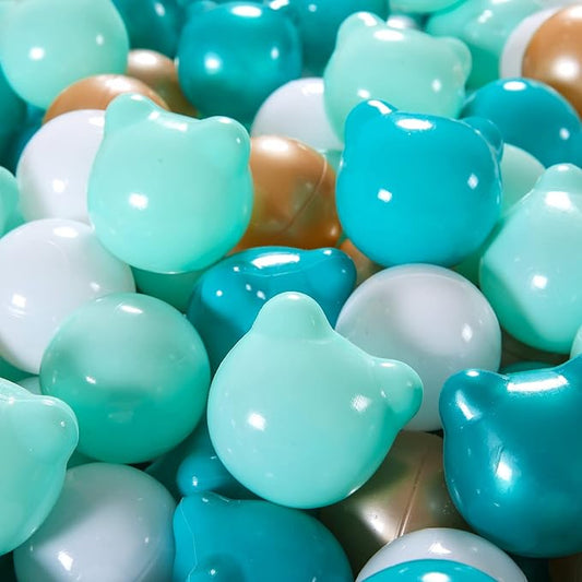GOGOSO Bear Ball Pit Balls Shapes BPA Free Plastic Play Balls Crush Proof Kids Toddlers Baby Pastel Pelotas Toy Shaped Giant Friendship Bracelet