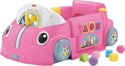 Fisher-Price Baby Learning Toy Laugh & Learn Crawl Around Car Activity Center with Smart Stages for Infants Ages 6+ Months, Pink (Amazon Exclusive)