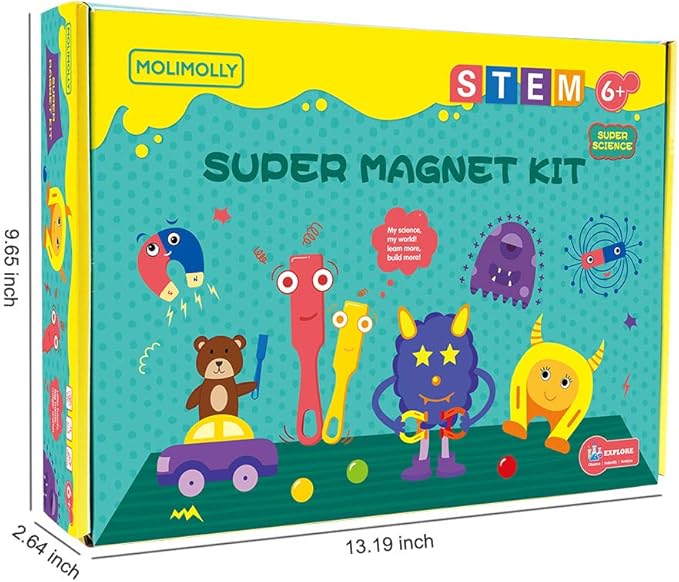 Magnet Lab Kit for Kids, Magnet Toy for Kids Ages 5+, STEM Toys Magnetic Science Kit for Science Experiments, Bingo, Fridge, and Magnetic Concepts, Homeschool Supplies