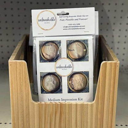 Unbreakable Bond Impression Kit, Self-Curing Keepsake Molds with Gold Display Tin, Two-Part Molding Putty, No Baking Required (Medium)