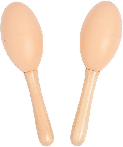 Fun Express DIY Plastic Maracas - Bulk 24 Pack - Paint it Yourself Crafts for Kids