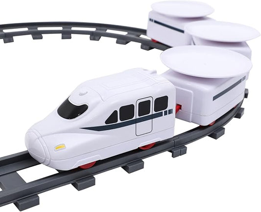 TOYANDONA Sushi Train Set Rotating Table Food Train Battery Powered Electric Train Toy Under Christmas Tree Train Track for Kids Boys Girls White