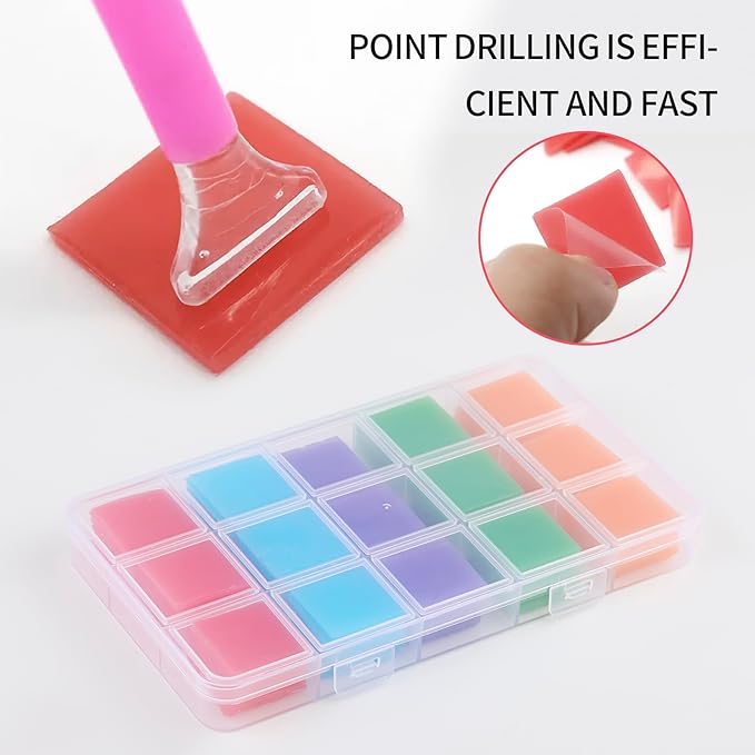 105 PCS Diamond Painting Glue Clay, Colorful Diamond Painting Wax, Diamond Art Wax Glue Clay Set for DIY Diamond Art Accessories and Tools for Embroidery Accessories, 5 Colors