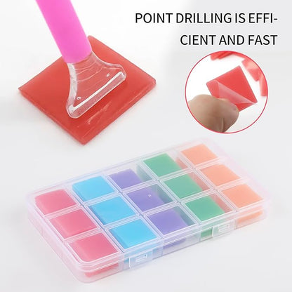105 PCS Diamond Painting Glue Clay, Colorful Diamond Painting Wax, Diamond Art Wax Glue Clay Set for DIY Diamond Art Accessories and Tools for Embroidery Accessories, 5 Colors