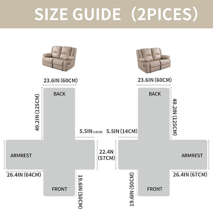 Easehomey Waterproof Loveseat Recliner Cover,Non Slip Reclining Couch Covers for 2 Seat,Dog Chair Cover Furniture Protector Washable Chair Cover with Pocket for Kids,Pets,Dogs(Beige,2Seat)