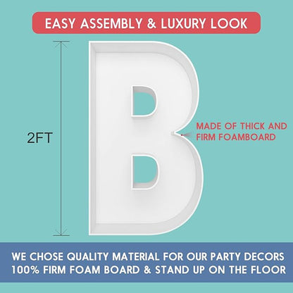 2FT Letter B Mosaic Balloon Frame Letter DIY Fillable Letters Kit for Birthday Party Wedding Backdrop Decor