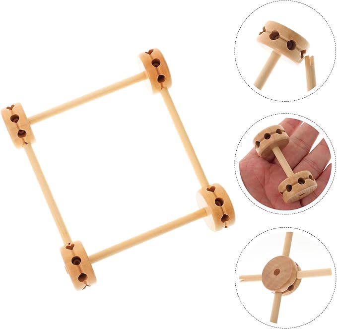 Gadpiparty 60pcs DIY Wooden Building Blocks Toy Different Sized DIY Craft Wooden Splicing Blocks Playthings Stacking Blocks Toys