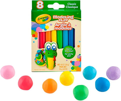 Crayola Modeling Clay, 3/5 Ounce Packs, Assorted Classic Colors, Set of 8
