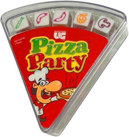 University Games, Pizza Party Dice Game, Dice Game for Kids and Families, Ages 6+ (5 count)