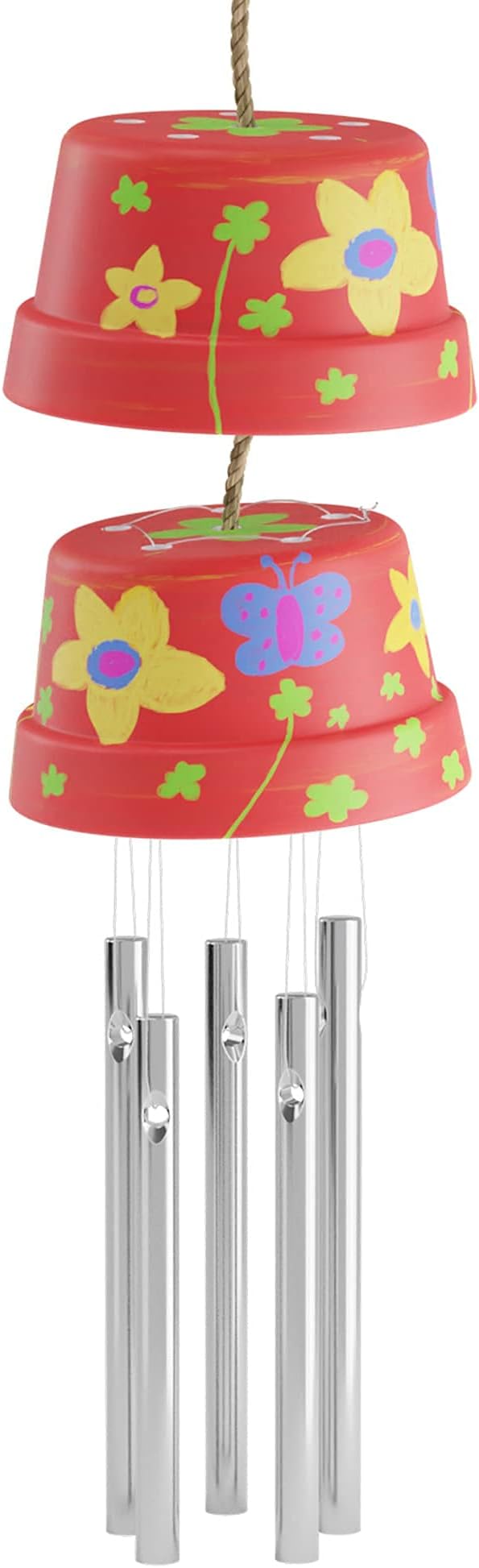 Dan&Darci Wind Chime Making & Painting Kit - Arts and Crafts Gift for Girls & Boys Ages 6, 7, 8, 9, 10-12 - Birthday & Easter Gifts for Kids - Kid Art & Craft Kits - DIY Stuff for Girl Age 6-12