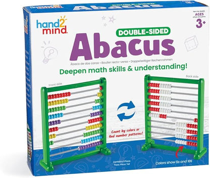 hand2mind Double Sided Plastic 100 Bead Abacus, Abacus for Kids Math, Math Manipulatives Kindergarten, Counting Rack for Kids, Counters for Kids Math, Educational Toys for Elementary Kids (Set of 1)