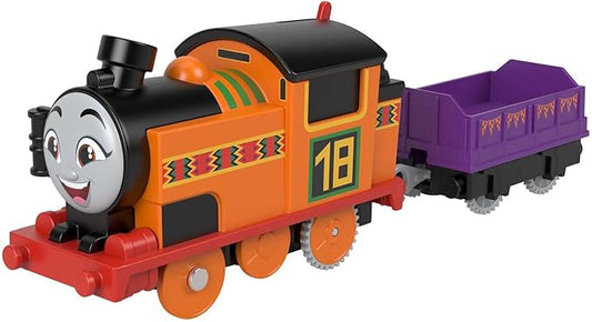 Thomas & Friends Motorized Toy Train Nia Battery-Powered Engine with Cargo for Pretend Play Preschool Kids Ages 3+ Years