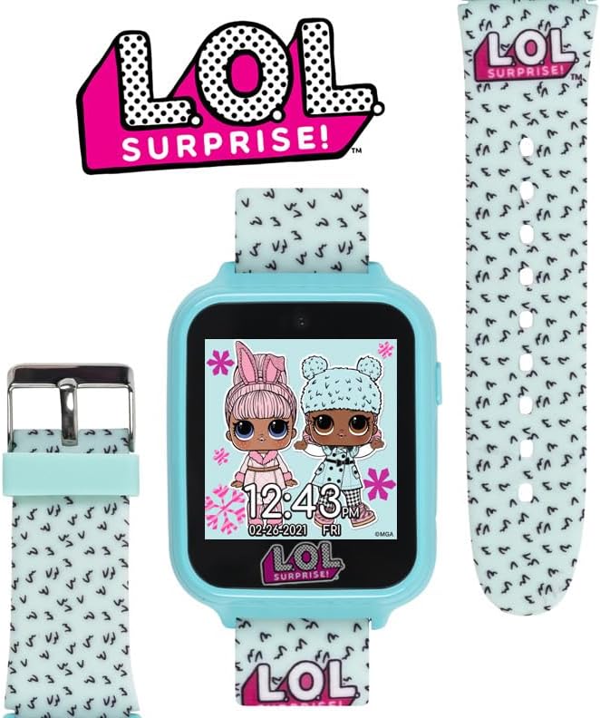 Accutime Kids LOL Surprise Light Blue Educational Touchscreen Smart Watch Toy for Girls, Boys, Toddlers - Selfie Cam, Learning Games, Alarm, Calculator, Pedometer & More (Model: LOL4299AZ)