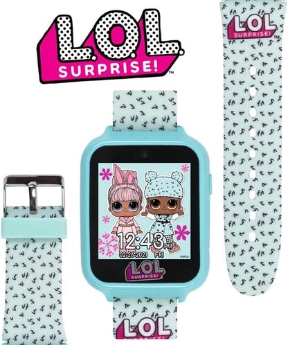Accutime Kids LOL Surprise Light Blue Educational Touchscreen Smart Watch Toy for Girls, Boys, Toddlers - Selfie Cam, Learning Games, Alarm, Calculator, Pedometer & More (Model: LOL4299AZ)