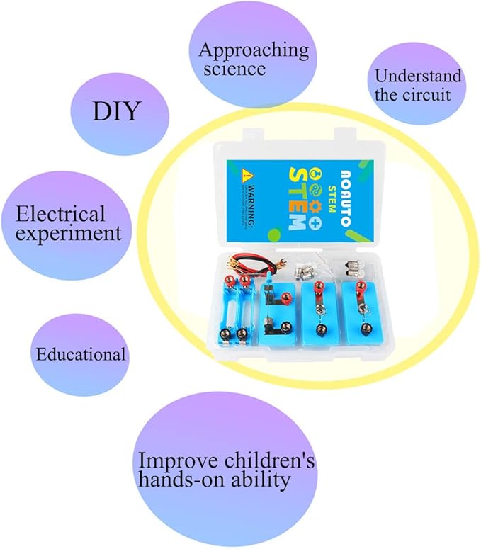 Kids Electricity Circuit Learning Kit,STEM Physics Science Electric Lab Experiments Learning Tool for Kids,Series Circuit & Parallel Circuit Learning