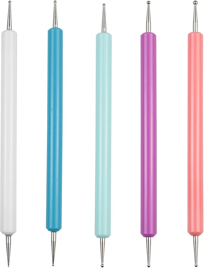 5-Piece Pattern Tracing & Embossing Stylus Set – Dual-Ended Ball Tip Tools for Transfer Paper, Drawing, Clay Sculpting & Nail Art