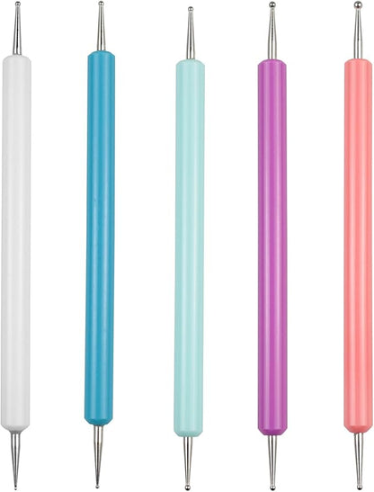 5-Piece Pattern Tracing & Embossing Stylus Set – Dual-Ended Ball Tip Tools for Transfer Paper, Drawing, Clay Sculpting & Nail Art