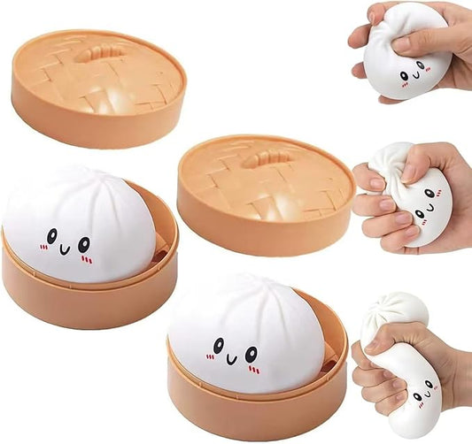 Glitter Dumpling, NEW Glitter Dumpling Squishy Box, Dumplings Squishy, Anxiety Relief Fidget, Soft Squeeze Decompression Dough (2 PCS White)