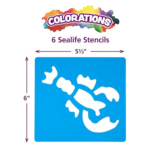Sea Life Washable Plastic Stencils - Set of 6