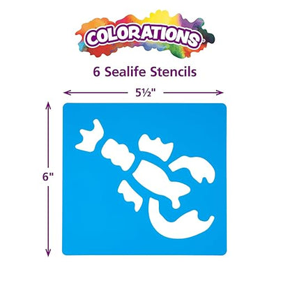 Sea Life Washable Plastic Stencils - Set of 6