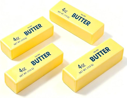 4 Pack Butter Squishy Toy, Super Soft Slow Rising Squeeze Toys, Stress Relief Sensory Fidget Butter Shape for Kids & Adults, Anxiety Releasing Squishies for Party Favors, Classroom Prizes