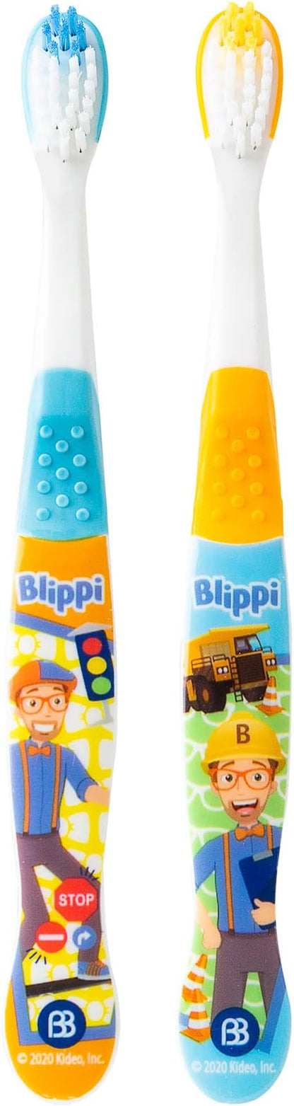Brush Buddies Blippi Kids Toothbrushes, Manual Toothbrushes for Kids, Toothbrush for Toddlers 2-4 Years, Blippi Childrens Toothbrush, Soft Toothbrushes, 2PK