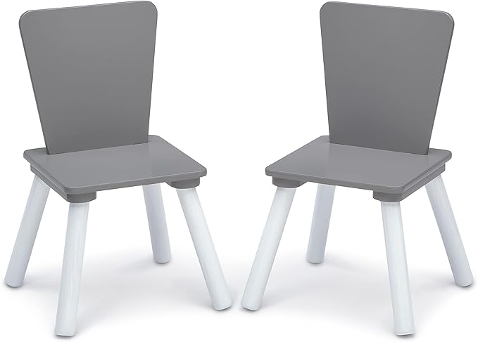 Delta Children 4-Piece Toddler Playroom Set, Grey/White