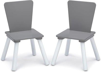 Delta Children 4-Piece Toddler Playroom Set, Grey/White