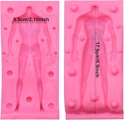 3D Human Body Silicone Clay Mold, Large Human Sculpture Polymer Mold Full Body Mold for Polymer Clay Craft (Large Man Body)