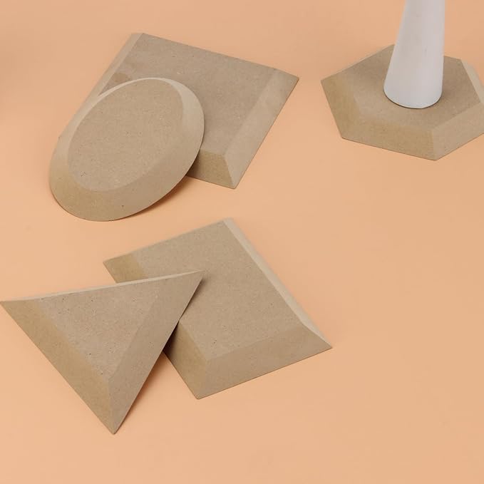 Ceramics Plate Forming Molds, Pottery Molds for Clay Pottery Handbuliding Plates, 6 Shapes Various Sizes Ceramics Pottery Tools and Supplies (6)
