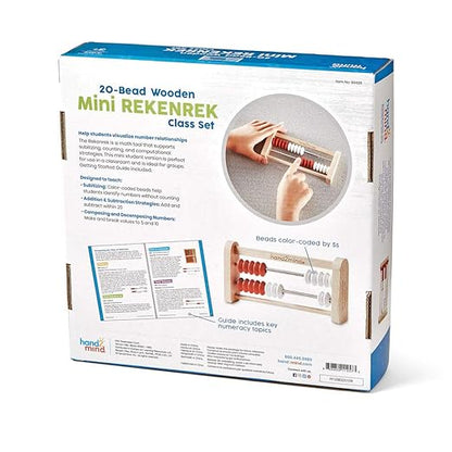 hand2mind Mini 20-Bead Wooden Rekenrek Class Set, Number Rack for Kids, Abacus for Kids Math, Counting Beads, Math Counters, Educational Toys for Elementary Kids, Math Manipulatives (Set of 25)