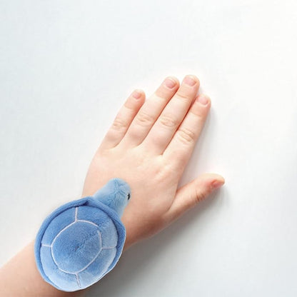 Animals Slap Bracelet Turtle Snap Bands Plush Slap Wristband Stuffed Animal Slap Plush Hug Slap Wristband for Party Favors Supplies Sky-Blue