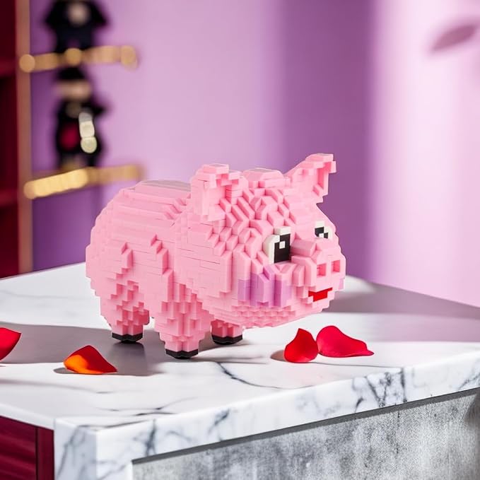 Larcele Micro Pig Building Blocks Mini Building Toy Bricks,1547 Pieces KLJM-02 (Model 558)