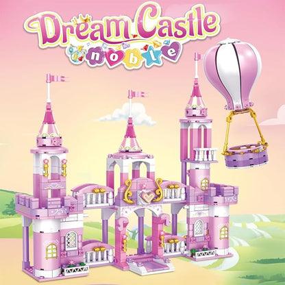 Princess Castle Girls Building Blocks Toys 541 Pieces Multi Shaped Castle Hot Air Balloon Toys for Girls Construction Bricks Christmas Birthday Gift for Kids Age 6-12 and Up