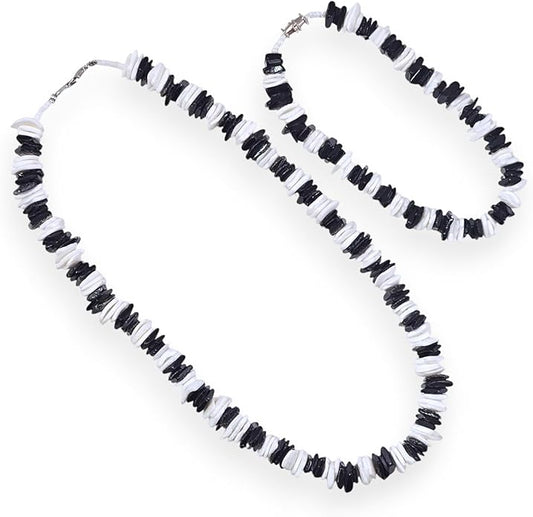 BlueRica Puka Shell Chips Necklace & Anklet Set (Multi)