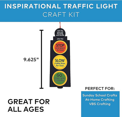 Inspirational Traffic Light Craft Kit - Makes 12 - Features Bible Scripture John 14:6. - Crafts for Kids and Fun Home Activities