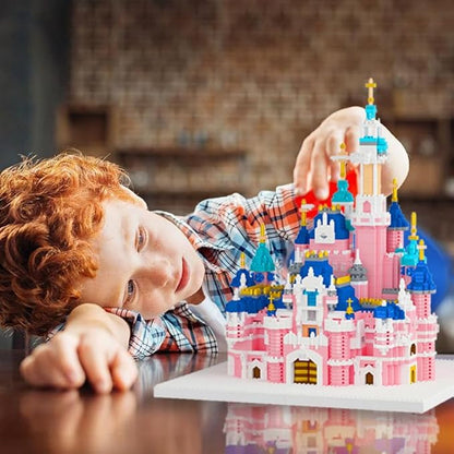 Pink Castle Mini Micro Building Blocks Set Perfect for Girls Age 8-12 Includes Building Blocks SETS ARCHITECTURE, HOME ALONE Building Blocks SET,Architecture Building Blocks sets(3600PCS)