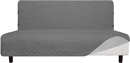 Easy-Going Sofa Slipcover Futon Cover Waterproof Couch Cover Furniture Protector Cover Pets Covers Whole Fabric No Stitching Non-Slip Fabric Pets Kids Children Dog Cat (Futon, Grey)