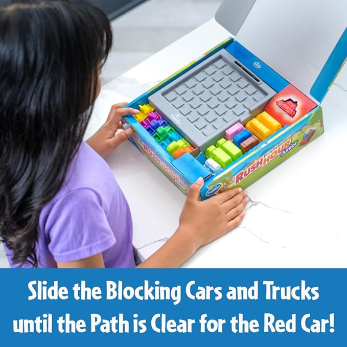 ThinkFun Rush Hour Junior - Classic Traffic Jam Logic Game | New Look for 2024 | STEM Toy for Kids | Engaging Puzzles for Ages 5 and Up | Junior Edition of The International
