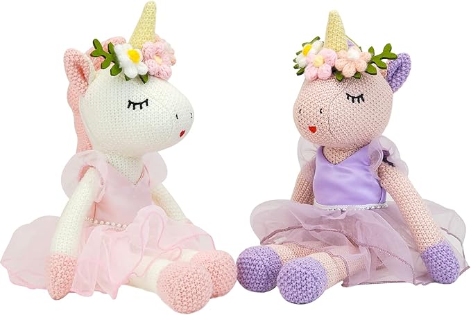Unicorn Stuffed Animals Plush Ballerina Baby Doll, Unicorn Toys for Girls Age 4-6, Stuffed Animals for Girls 4 Year Old Girl Birthday Gifts Unicorn Decorations for Girls Toys 4-5(Pink)