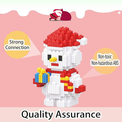 Christmas Building Blocks Snowman Compatible for Lego Christmas Micro Blocks Stacking New Toys Holiday Present Box New Year Birthday Gifts for Kids 6-12 Years Old (Snowman)